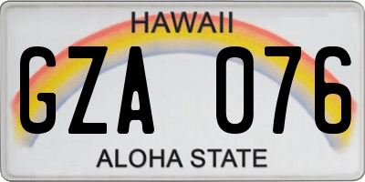 HI license plate GZA076