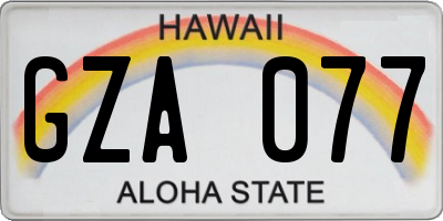 HI license plate GZA077