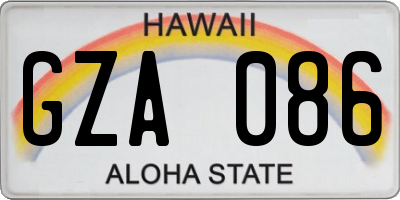 HI license plate GZA086