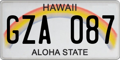 HI license plate GZA087