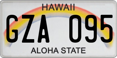 HI license plate GZA095