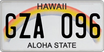 HI license plate GZA096