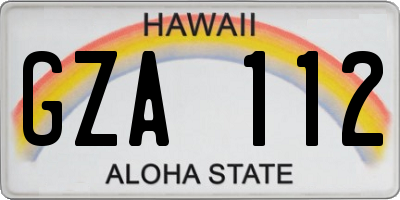 HI license plate GZA112