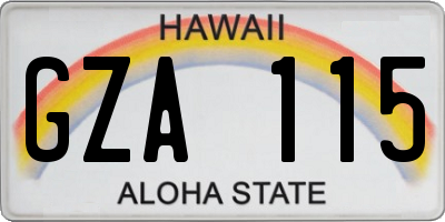 HI license plate GZA115
