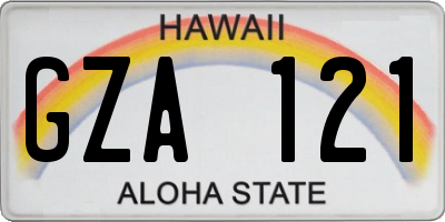 HI license plate GZA121