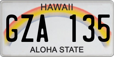 HI license plate GZA135