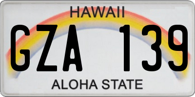 HI license plate GZA139