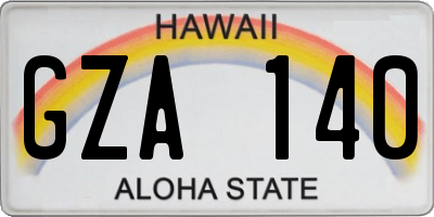 HI license plate GZA140