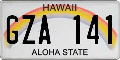 HI license plate GZA141