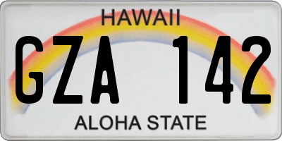 HI license plate GZA142
