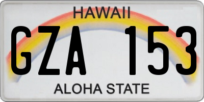 HI license plate GZA153