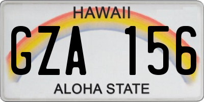 HI license plate GZA156