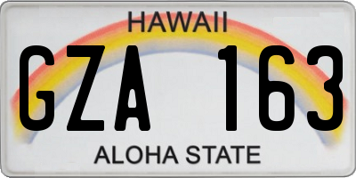 HI license plate GZA163