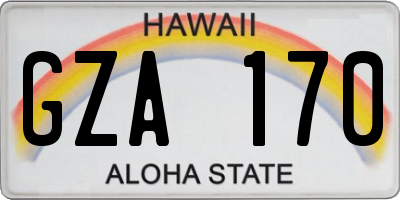 HI license plate GZA170