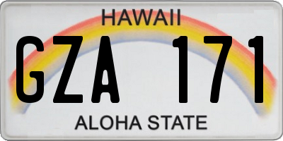 HI license plate GZA171