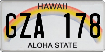 HI license plate GZA178