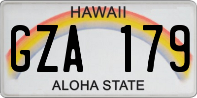 HI license plate GZA179
