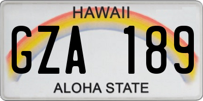 HI license plate GZA189