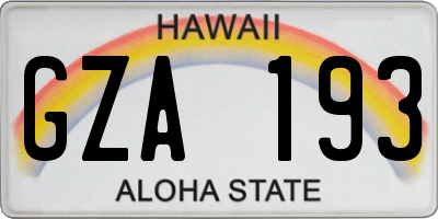 HI license plate GZA193