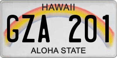 HI license plate GZA201