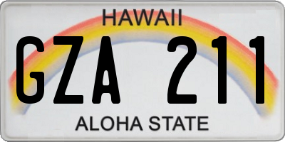 HI license plate GZA211