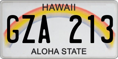 HI license plate GZA213