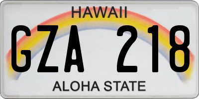 HI license plate GZA218