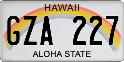 HI license plate GZA227