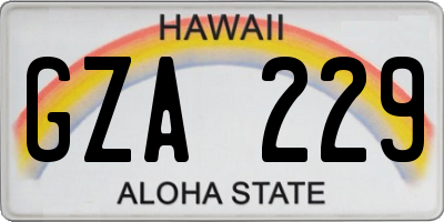HI license plate GZA229