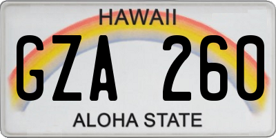 HI license plate GZA260