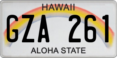 HI license plate GZA261