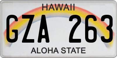 HI license plate GZA263