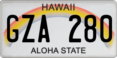 HI license plate GZA280