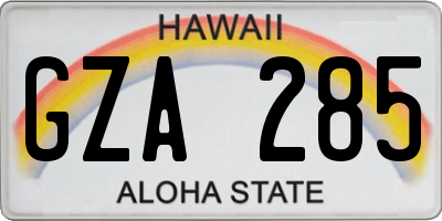 HI license plate GZA285
