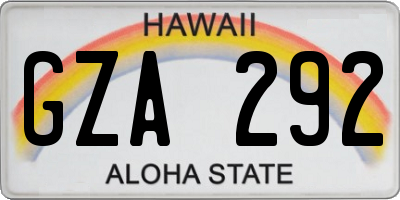 HI license plate GZA292