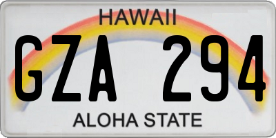 HI license plate GZA294