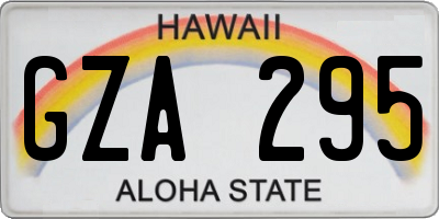 HI license plate GZA295