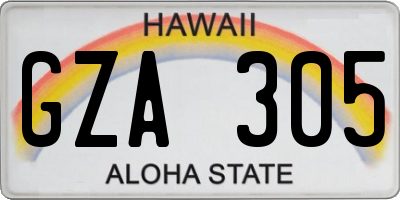 HI license plate GZA305