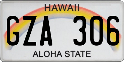 HI license plate GZA306