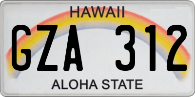 HI license plate GZA312