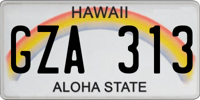 HI license plate GZA313