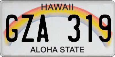 HI license plate GZA319