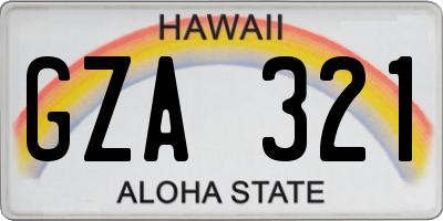 HI license plate GZA321