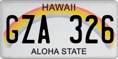 HI license plate GZA326