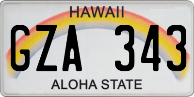 HI license plate GZA343