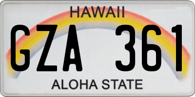 HI license plate GZA361