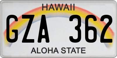 HI license plate GZA362