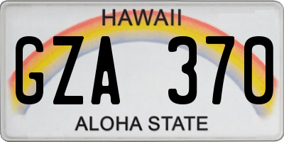 HI license plate GZA370