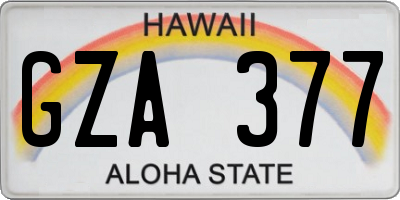 HI license plate GZA377