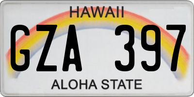 HI license plate GZA397